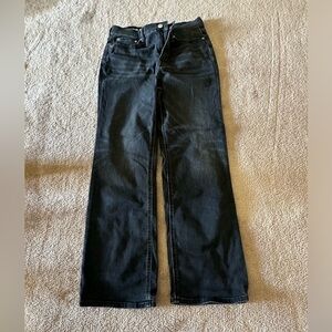 Black wash premium Candiani denim.  From Milan Italy Size 28 . Demi boot cut